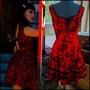 Hot Topic Flocked Skull Dress